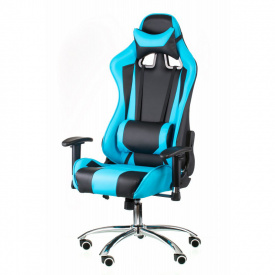 Геймерское кресло ExtremeRace черно-голубой цвет