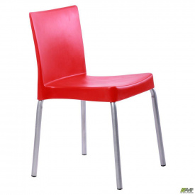 Вуличний стілець АМФ Корсика сидіння пластик на металевому каркасі Алюм Червоний