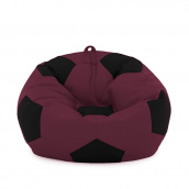 Кресло мешок Мяч Оксфорд 100см Студия Комфорта размер Стандарт Бордовый + Черный