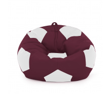 Кресло мешок Мяч Оксфорд 100см Студия Комфорта размер Стандарт Бордовый + Белый