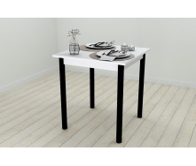 Стол кухонный Ferrum-decor Агата 75x70x70 Черный ДСП Белое 16мм (AGA0008)