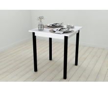 Стол кухонный Ferrum-decor Диего 75x70x70 Черный ДСП Белое 16мм (DIE0008)