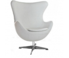 Кресло дизайнерское SDM Эгг (Egg) с наклонной спинкой Белый (hub_HvMK39065)