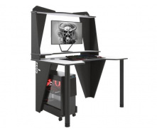 Геймерский игровой стол Zeus IVAR-3 1400 мм Альпийский/Черный