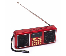 Портативный радиоприёмник аккумуляторный FM радио YUEGAN YG-1881UR c SD-карта, MP3 плеер красный