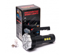 Фонарь ручной аккумуляторный Multifunction Work Lights-913 с ручкой USB зарядка 13 LED+COB Чёрный LS-005