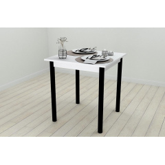 Стол кухонный Ferrum-decor Агата 75x70x70 Черный ДСП Белое 16мм (AGA0008) Еланец