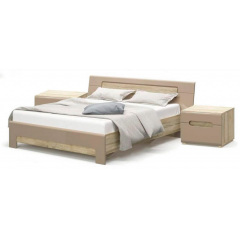 Кровать с тумбами двуспальная Мебель Сервис система Флоренс с ламелями 160х200 см Секвойя (oheb0c) Ровно
