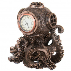 Настольные часы Осьминог 14 см Veronese AL30466 Коричневый Дубно