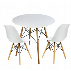 Круглий стіл JUMI Scandinavian Design white 80см. + 2 сучасні скандинавські стільці Чернигов