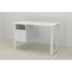 Письмовий стіл із ящиками Ferrum-decor Оскар 750x1200x700 метал Білий ДСП Біле 16 мм (OSK0050) Хмельницький