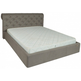 Ліжко Двоспальне Richman Лондон VIP 180 х 200 см Fibril 12 C1 З додатковою металевою цільносварною рамою Сіра