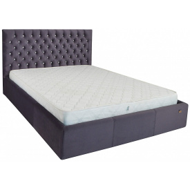 Ліжко Двоспальне Richman Кембридж VIP 160 х 200 см Missoni 022 С1 З додатковою металевою цільносварною рамою Фіолетове