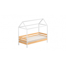 Ліжко дерев'яне Аммі 90х190 Білий+Бук натуральний Щит Л4