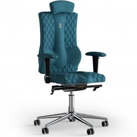 Кресло KULIK SYSTEM ELEGANCE Ткань с подголовником со строчкой Джинсовый (10-901-WS-MC-0511)