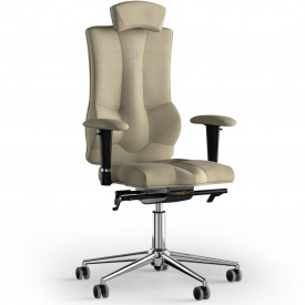 Кресло KULIK SYSTEM ELEGANCE Ткань с подголовником без строчки Кремовый (10-901-BS-MC-0501)