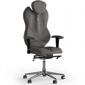 Кресло KULIK SYSTEM GRAND Ткань с подголовником без строчки Серебристый (4-901-BS-MC-0505)