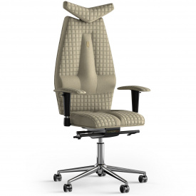 Кресло KULIK SYSTEM JET Ткань с подголовником со строчкой Кремовый (3-901-WS-MC-0501)