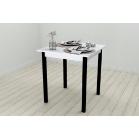 Стол кухонный Ferrum-decor Диего 75x70x70 Черный ДСП Белое 16мм (DIE0008)