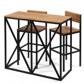 Барний комплект (стіл та стільці) GoodsMetall в стилі Лофт 1200х1100х500 "Мюнхен"