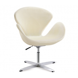 Кресло дизайнерское SD Сван экокожа Белый (hub_vjiX62028)