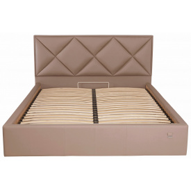 Кровать Двуспальная Richman Лидс VIP 160 х 190 см Флай 2213 С дополнительной металлической цельносварной рамой Светло-коричневая