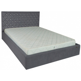 Ліжко Двоспальне Richman Кембридж VIP 180 х 190 см Fibril 16 С1 З додатковою металевою цільносварною рамою Темно-сіре