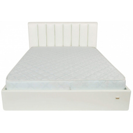 Ліжко Двоспальне Richman Санам VIP 160 х 190 см Лаки White З додатковою металевою цільнозварною рамою