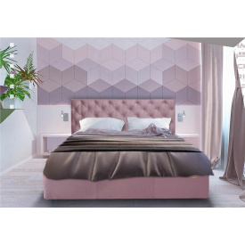 Кровать Richman Ковентри VIP 120 х 190 см Missoni 021 С дополнительной металлической цельносварной рамой Темно-розовая