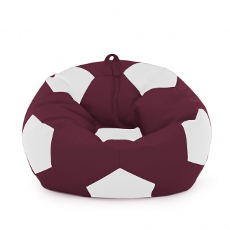 Кресло мешок Мяч Оксфорд 100см Студия Комфорта размер Стандарт Бордовый + Белый