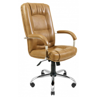 Офисное Кресло Руководителя Richman Альберто Титан Cream Хром М3 MultiBlock Светло-коричневое
