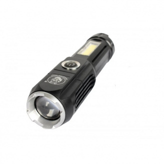 Карманный фонарик ручной Mountain WOLF Q1 micro USB COB Зум АКБ c магнитом