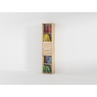 Полка для книг с выдвижными ящиками Forte Alice 1710x362x299 Дуб сонома