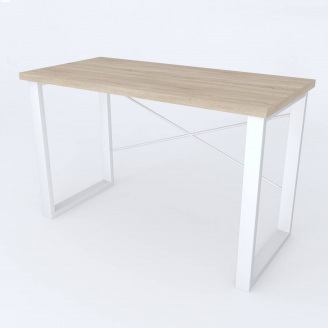 Письмовий стіл Ferrum-decor Драйв 750x1400x700 Білий метал ДСП Дуб Сонома 32 мм (DRA249)