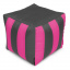 Пуф Кубик Полосатый Оксфорд 40х40 Студия Комфорта Серый + Розовый Сумы