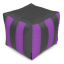 Пуф Кубик Полосатый Оксфорд 40х40 Студия Комфорта Серый + Фиолетовый Винница