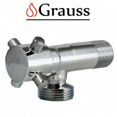 Grauss Кран угловой шаровый (код 517) 1/2x3/4 (стиральная машина) Германия Луцк