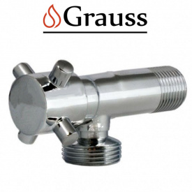 Grauss Кран угловой шаровый (код 517) 1/2x3/4 (стиральная машина) Германия