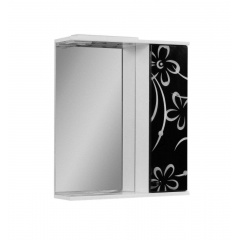 Зеркало для ванной комнаты черно-белая ромашка 60 правое с подсветкой ПиК Виноградов