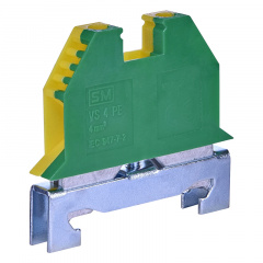 Клемма наборная на DIN-рейку (желто-зеленая) VS -4 PE ETI Свеса