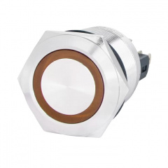 Кнопка металлическая TYJ 22-271 220V желтая с подсветкой 1NO+1NC Аско Укрем (A0140010131) Вінниця
