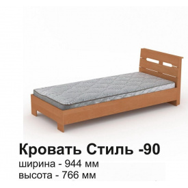 Кровать Компанит Стиль 90 2133x944x766 мм ольха