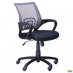 Крісло офісне АМФ Веб чорне спинка-сітка сіра для персоналу для роботи будинку школяра Ромни