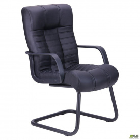 Офісне крісло АМФ Атлантіс-CF чорне на полозах