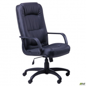 Офісне крісло АМФ Марсель Пластик чорне для керівника роботи за комп'ютером