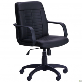 Класичне офісне крісло АМФ Нота пластик чорне для персоналу