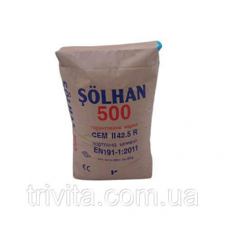 Турецький цемент М500 Solhan 25 кг СЕМ І 42,5R