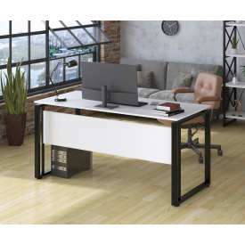 Письмовий стіл білий Loft-design G-1600х700х16 мм з царгою