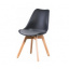 Пластиковый стул Sedia черно-серый с мягким сидением на деревянных ножках Чернигов