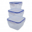 Набор квадратных контейнеров для пищевых продуктов 3в1 Алеана 167050 Кропива